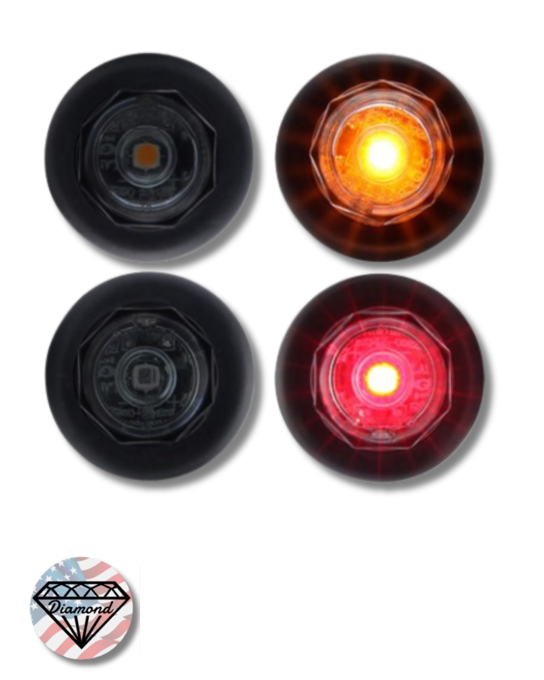 Smoked Service Body LED Grommet Mount Marker Clearance Lights