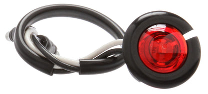 LED 0.75" Round 1 Diode Red Polycarbonate Lens, Black Nylon Flange Mount Hardwired 12V