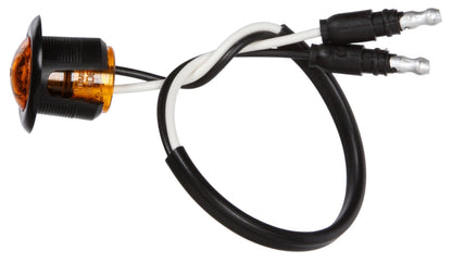 LED 0.75" Round 1 Diode Yellow Polycarbonate Lens, Black Nylon Flange Mount Hardwired