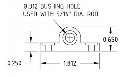 SS Door Hinge Block dimensions